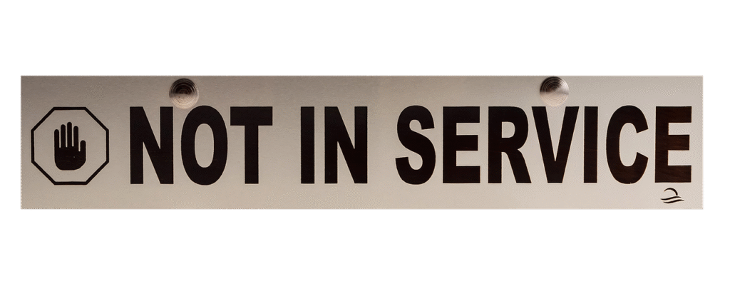 no service, not in service, sign, closed, stop, warning, not open, cutout